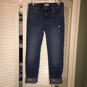 Loft modern destructed straight jeans